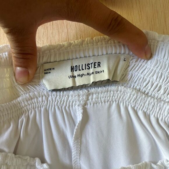 Hollister White Ultra High-Rise Skirt Women’s Size Large | Boho Mini Layered - Picture 3 of 7